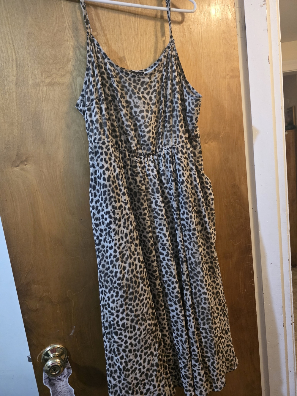 torrid Leopard Print Slip Dress in Neutral Black and Cream